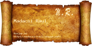 Madacsi Raul névjegykártya
